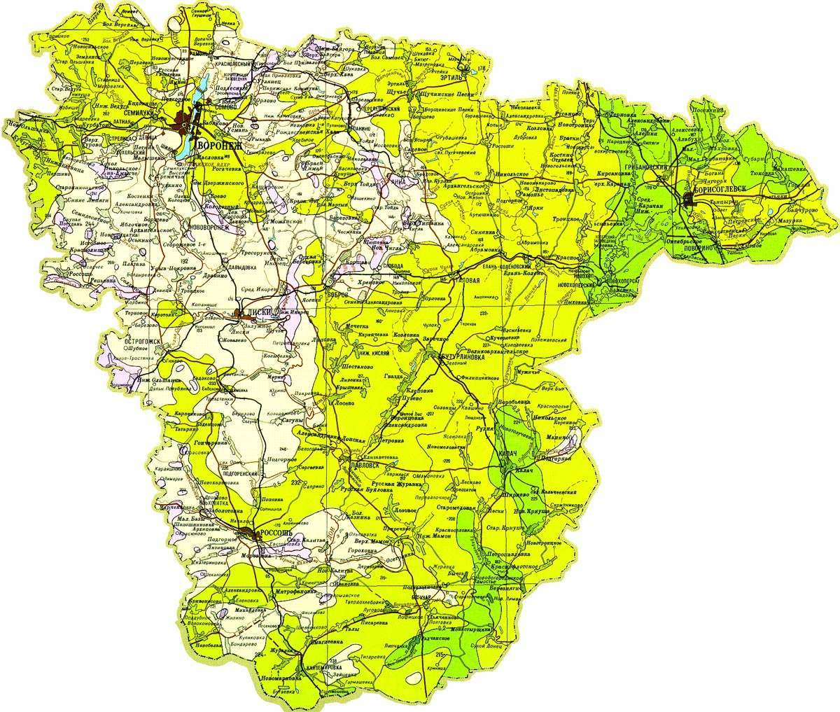 Карта воронежа и воронежской. Карта Воронежской обл радиационного загрязнения. Карта радиационного загрязнения Воронежской. Карта Воронежской области загрязнения цезием. Карта загрязнений Воронежской области.